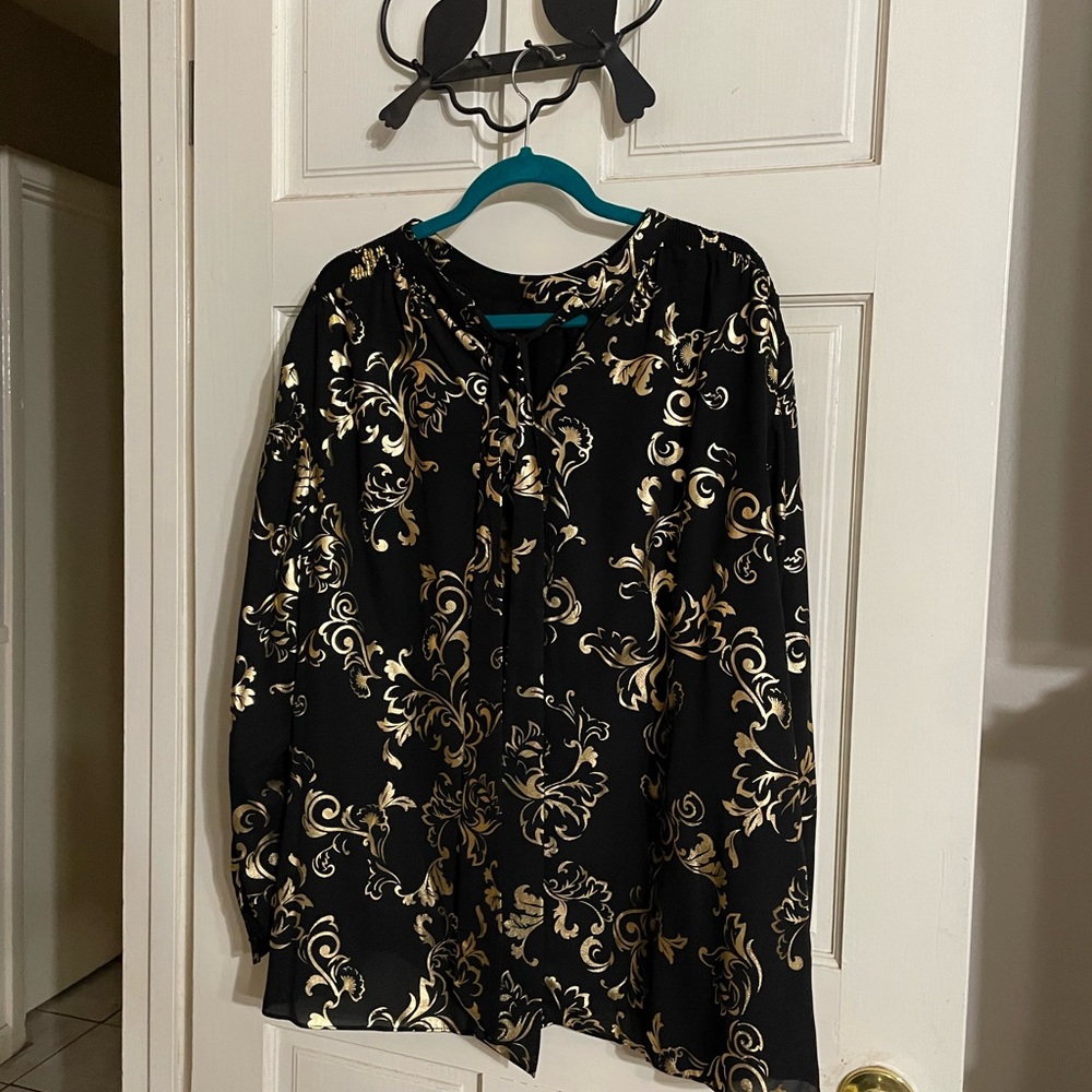 Black and gold blouse